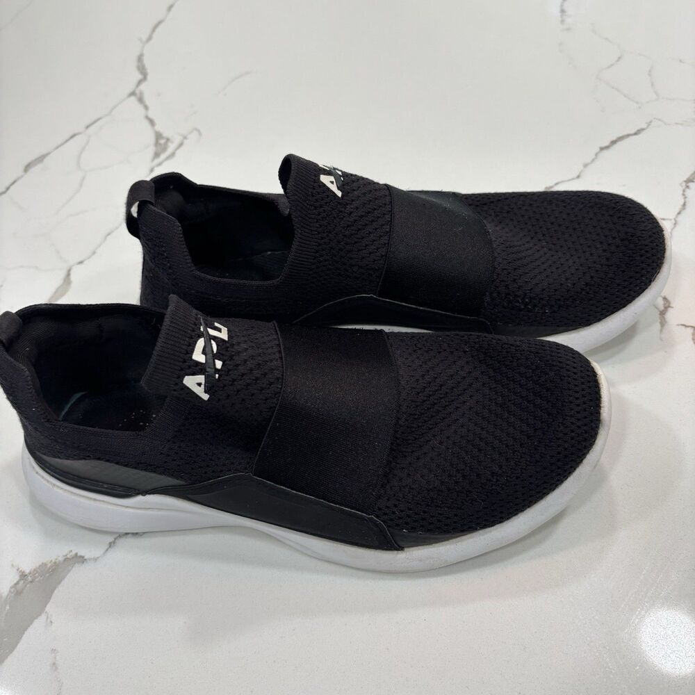 APL Sneakers Womens Size 8 TechLoom Bliss Black Slide On No Laces - Picture 3 of 5